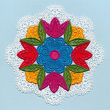 Folk Flowers Lace Doily (Freestanding)