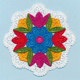 Folk Flowers Lace Doily (Freestanding)