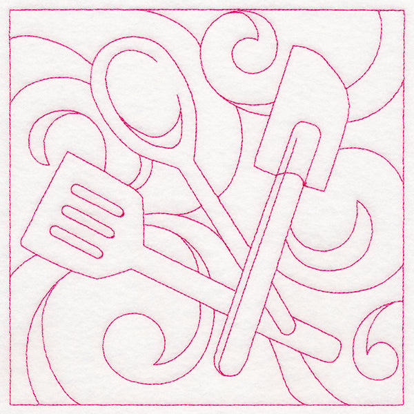 Cozy Kitchen Quilting - Utensils (Double Run)