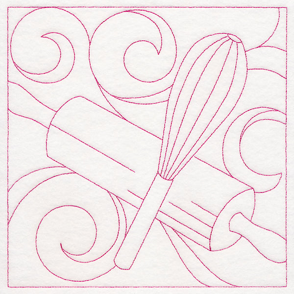 Cozy Kitchen Quilting - Whisk and Rolling Pin (Double Run)