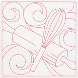 Cozy Kitchen Quilting - Whisk and Rolling Pin (Double Run)