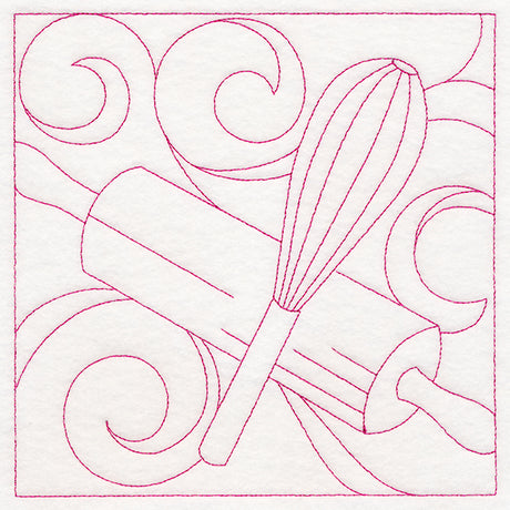 Cozy Kitchen Quilting - Whisk and Rolling Pin (Double Run)