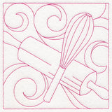 Cozy Kitchen Quilting - Whisk and Rolling Pin (Double Run)