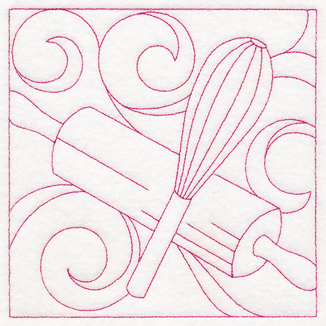 Cozy Kitchen Quilting - Whisk and Rolling Pin (Double Run)