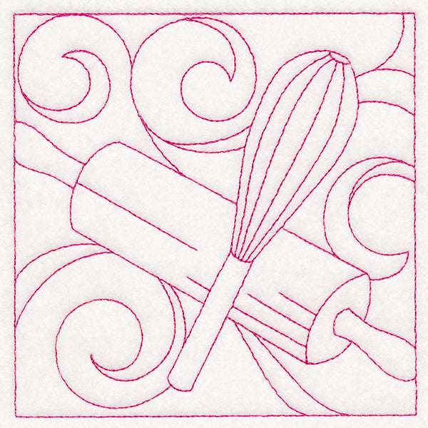 Cozy Kitchen Quilting - Whisk and Rolling Pin (Double Run)