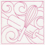 Cozy Kitchen Quilting - Whisk and Rolling Pin (Double Run)