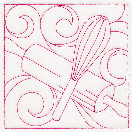 Cozy Kitchen Quilting - Whisk and Rolling Pin (Double Run)