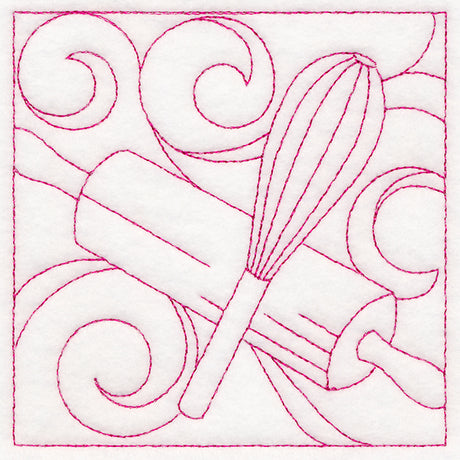 Cozy Kitchen Quilting - Whisk and Rolling Pin (Double Run)