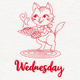 Kitchen Kitten on Wednesday (Redwork)