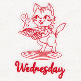 Kitchen Kitten on Wednesday (Redwork)