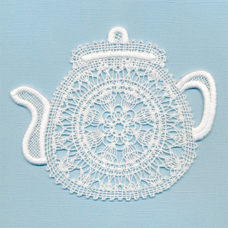 Sweet Teapot Doily (Battenburg Lace)