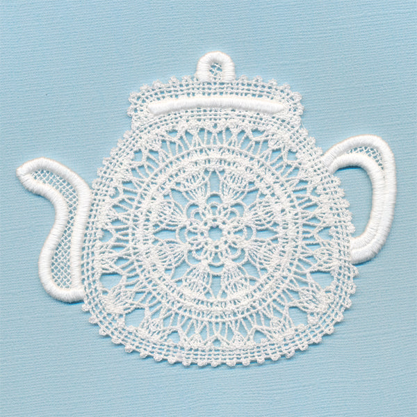 Sweet Teapot Doily (Battenburg Lace)
