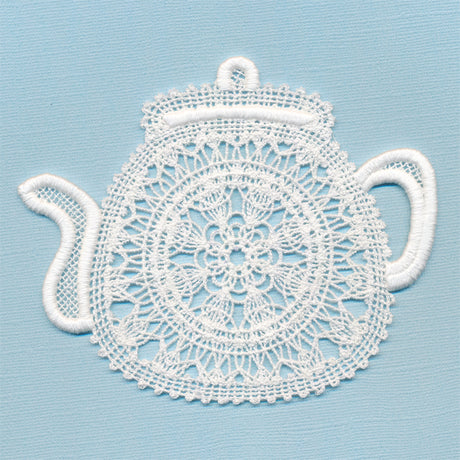 Sweet Teapot Doily (Battenburg Lace)