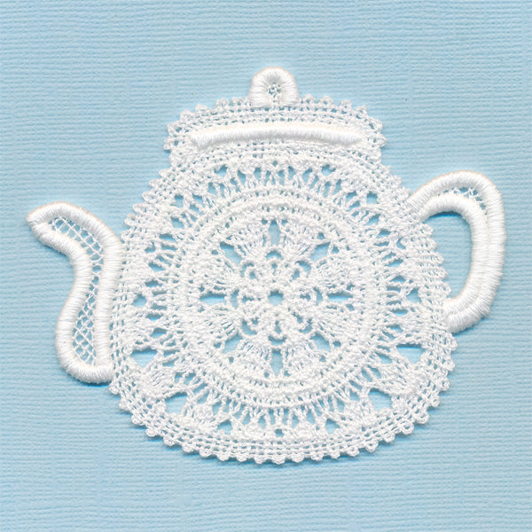 Sweet Teapot Doily (Battenburg Lace)