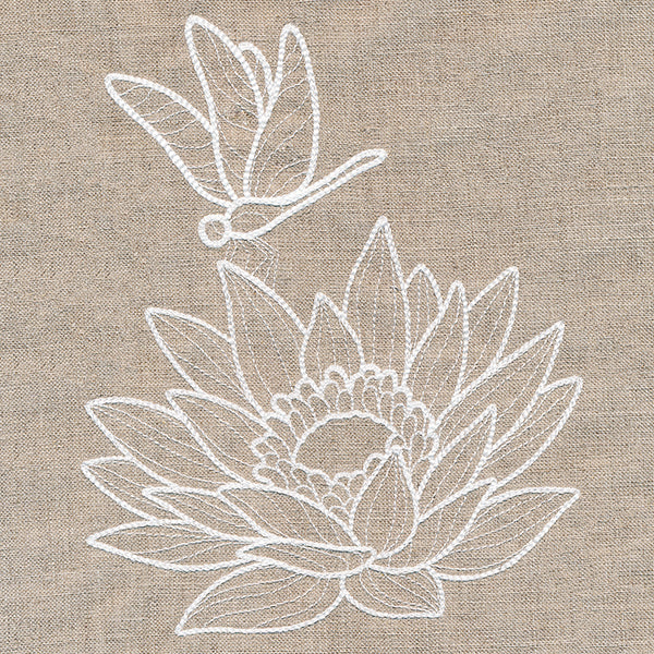 Rustic Garden Dragonfly and Lotus