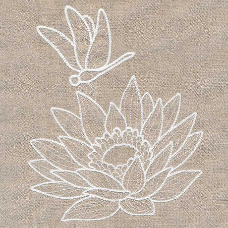 Rustic Garden Dragonfly and Lotus