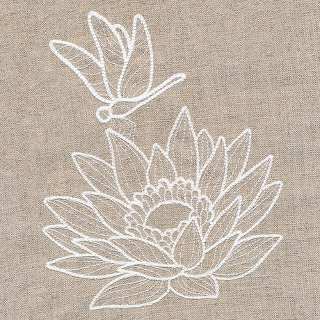 Rustic Garden Dragonfly and Lotus