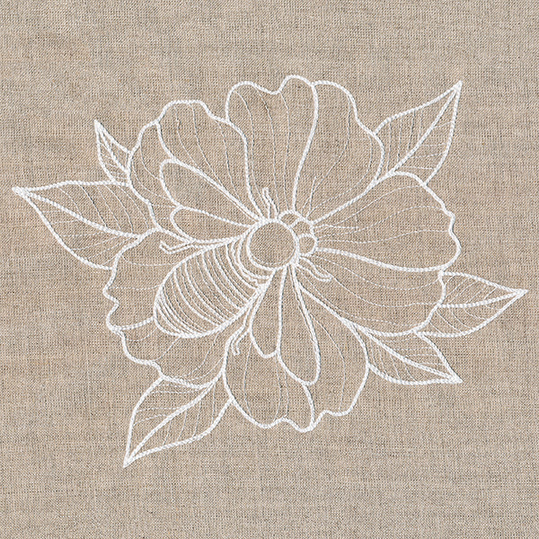 Rustic Garden Bumblebee and Hollyhock