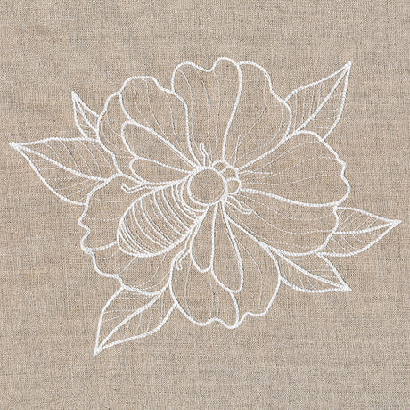 Rustic Garden Bumblebee and Hollyhock