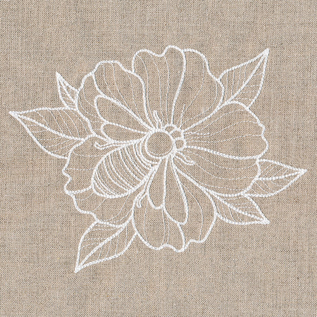 Rustic Garden Bumblebee and Hollyhock