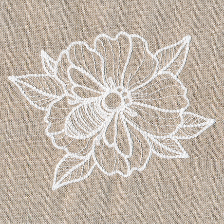 Rustic Garden Bumblebee and Hollyhock