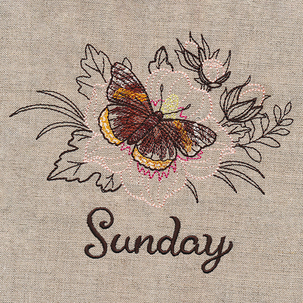 Blessed Sunday - Red Admiral & Rose of Sharon