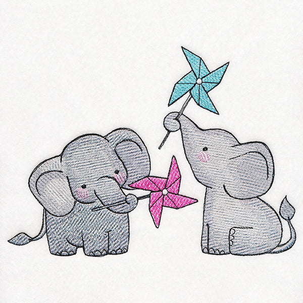 Playful Pinwheel Elephants