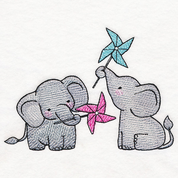 Playful Pinwheel Elephants