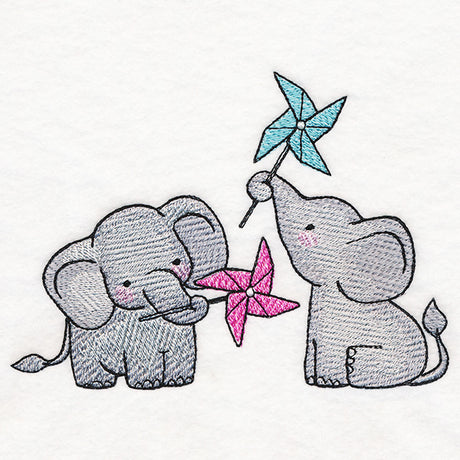 Playful Pinwheel Elephants