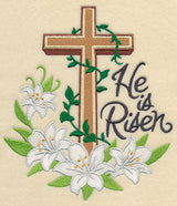 He Is Risen Cross and Lilies