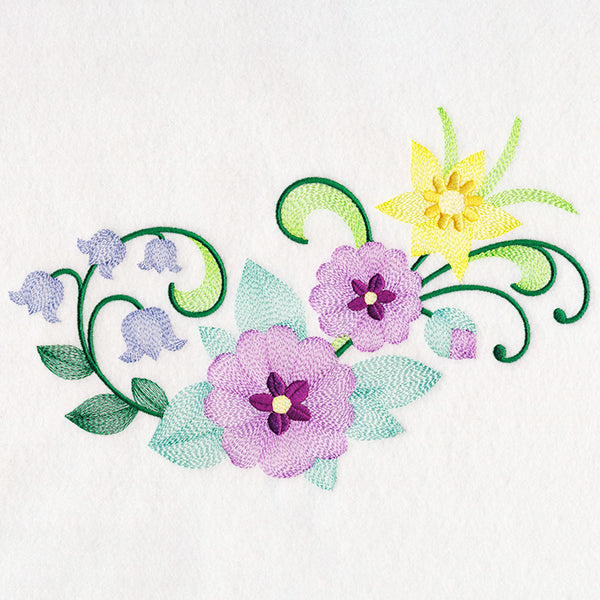 Fanciful Daffodil & Violet Spray