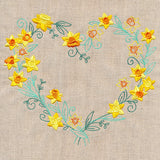 Delicate Daffodils Heart Wreath
