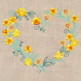Delicate Daffodils Heart Wreath