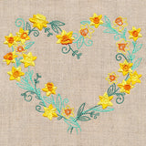Delicate Daffodils Heart Wreath