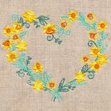 Delicate Daffodils Heart Wreath