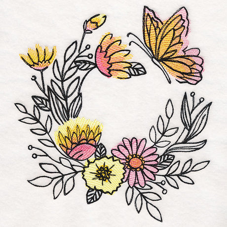 Whimsical Wonders Butterfly Wreath in Watercolor