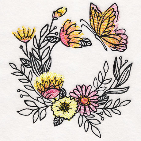 Whimsical Wonders Butterfly Wreath in Watercolor