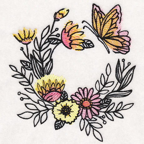 Whimsical Wonders Butterfly Wreath in Watercolor