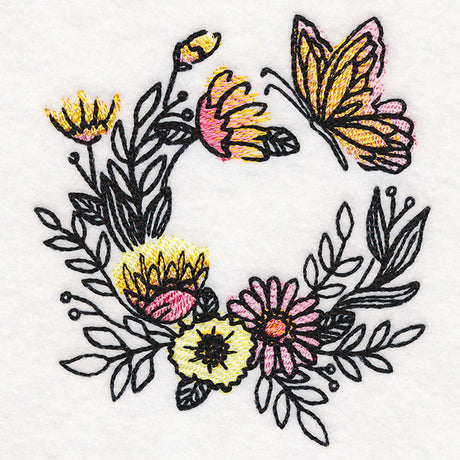 Whimsical Wonders Butterfly Wreath in Watercolor