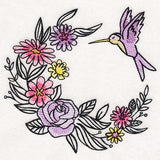 Fanciful Flutters Hummingbird Wreath in Watercolor