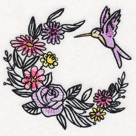 Fanciful Flutters Hummingbird Wreath in Watercolor