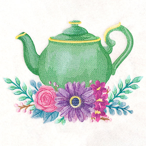 Teapot Bouquet in Watercolor