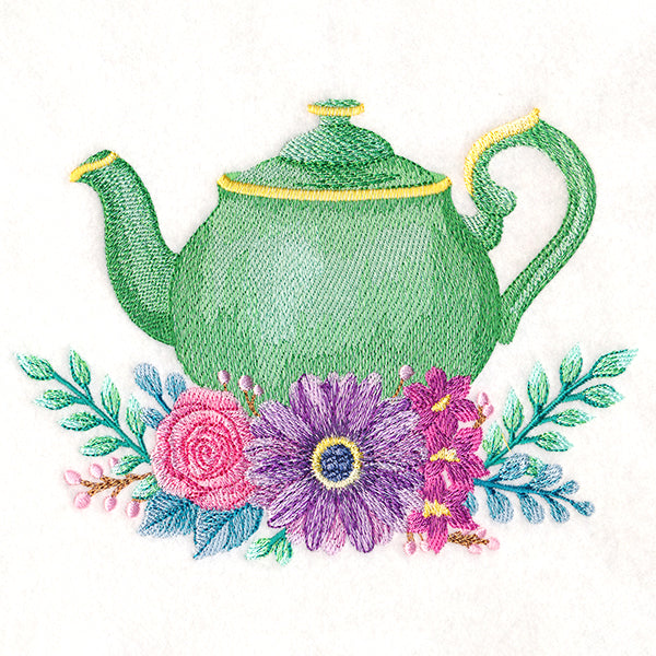 Teapot Bouquet in Watercolor
