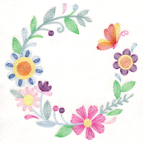 Beautiful Butterfly Wreath – Embroidery Library