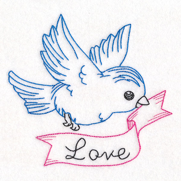 Little Bird with Love Banner (Vintage)