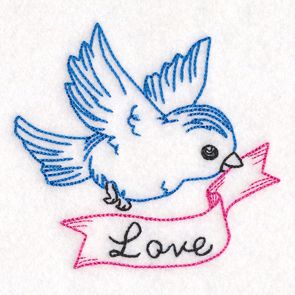 Little Bird with Love Banner (Vintage)