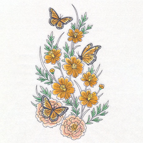 Daffodils & Monarchs Garden Spray