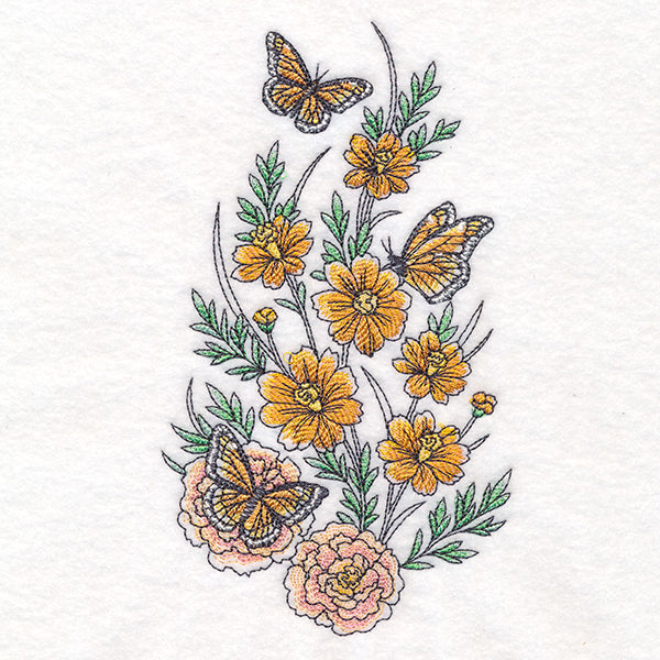 Daffodils & Monarchs Garden Spray