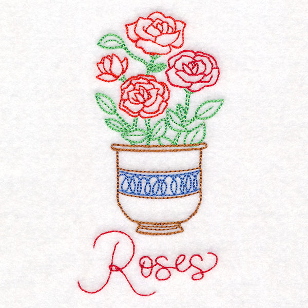 Fancy Flowerpot Roses (Vintage)