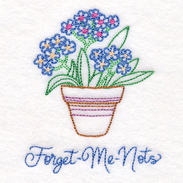 Fancy Flowerpot Forget-Me-Nots (Vintage)